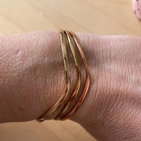 Sergio Lub Wave Cuff Bracelet Gold Copper Brass - Picture 9 of 9